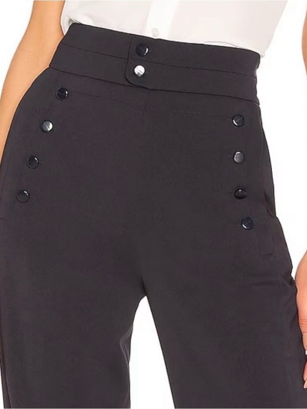 Equipment Andrae Trouser Button Accent Wide Leg High Rise Eclipse